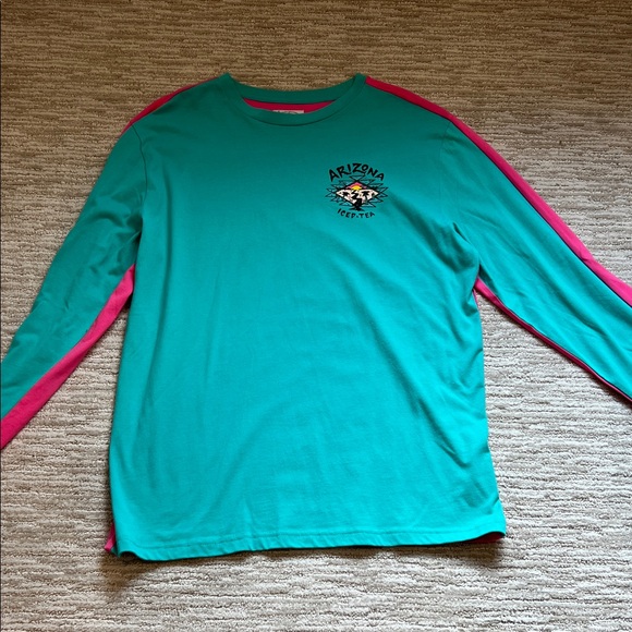 Arizona Iced Tea Turquoise and Pink Long Sleeve Tee - Picture 1 of 4